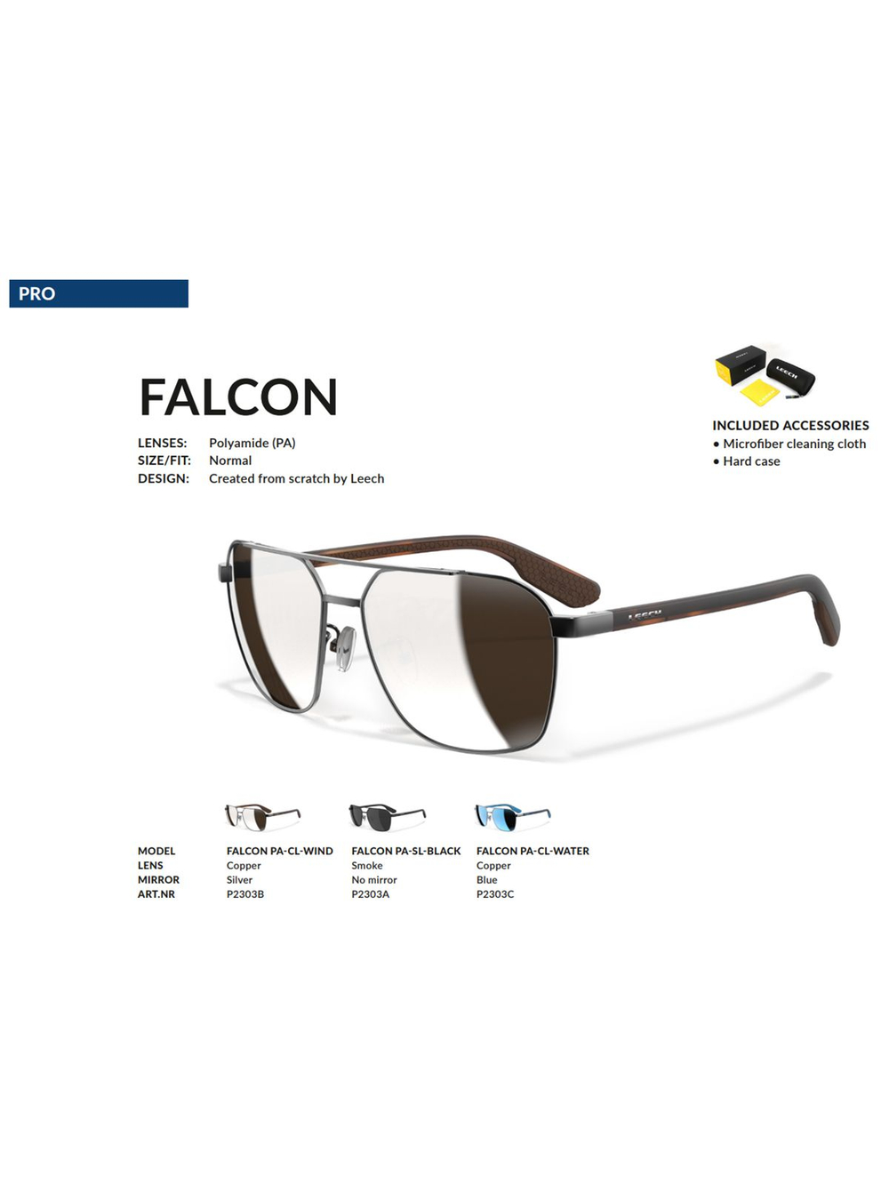 Очки поляризационные Leech Eyewear FALCON PA-SL-BLACK