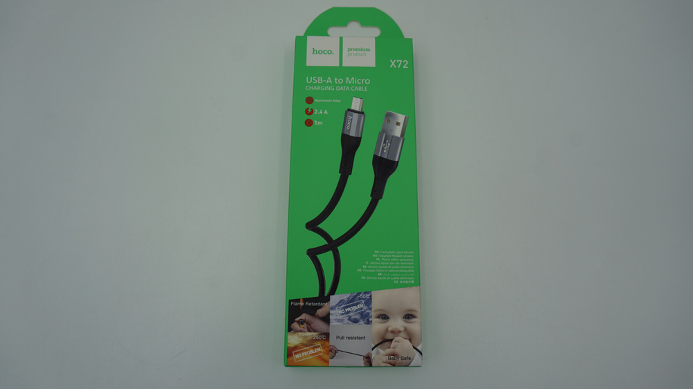 Кабель HOCO X72 USB-microUSB 2.4A 1м Silicone Black