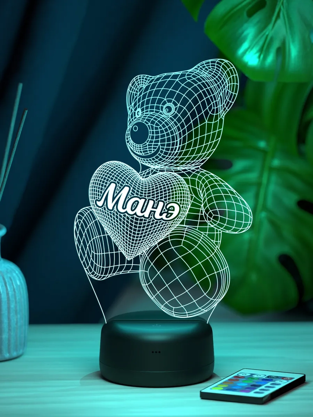 Ночник "Мишка с именем Манэ" - подарок девочке на