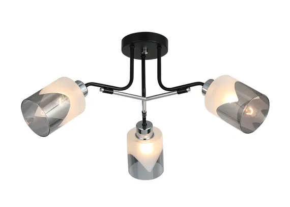 Люстра потолочная Rilon 26013/3 CHROME+BLACK, 3×40 Вт, хромированная и чёрная