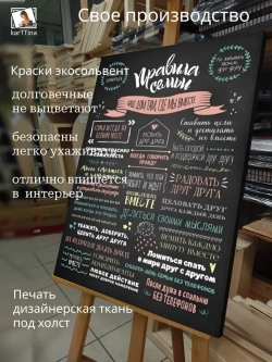 Картина Правила семьи 2 модульная 30х40см 1шт.
