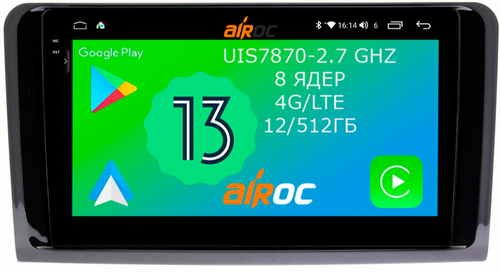 Магнитола для Mercedes-Benz ML (W164), GL (X164) 2005-2012 - Airoc 2K AU-2504 на Android 13, Быстрейшая, SIM-слот
