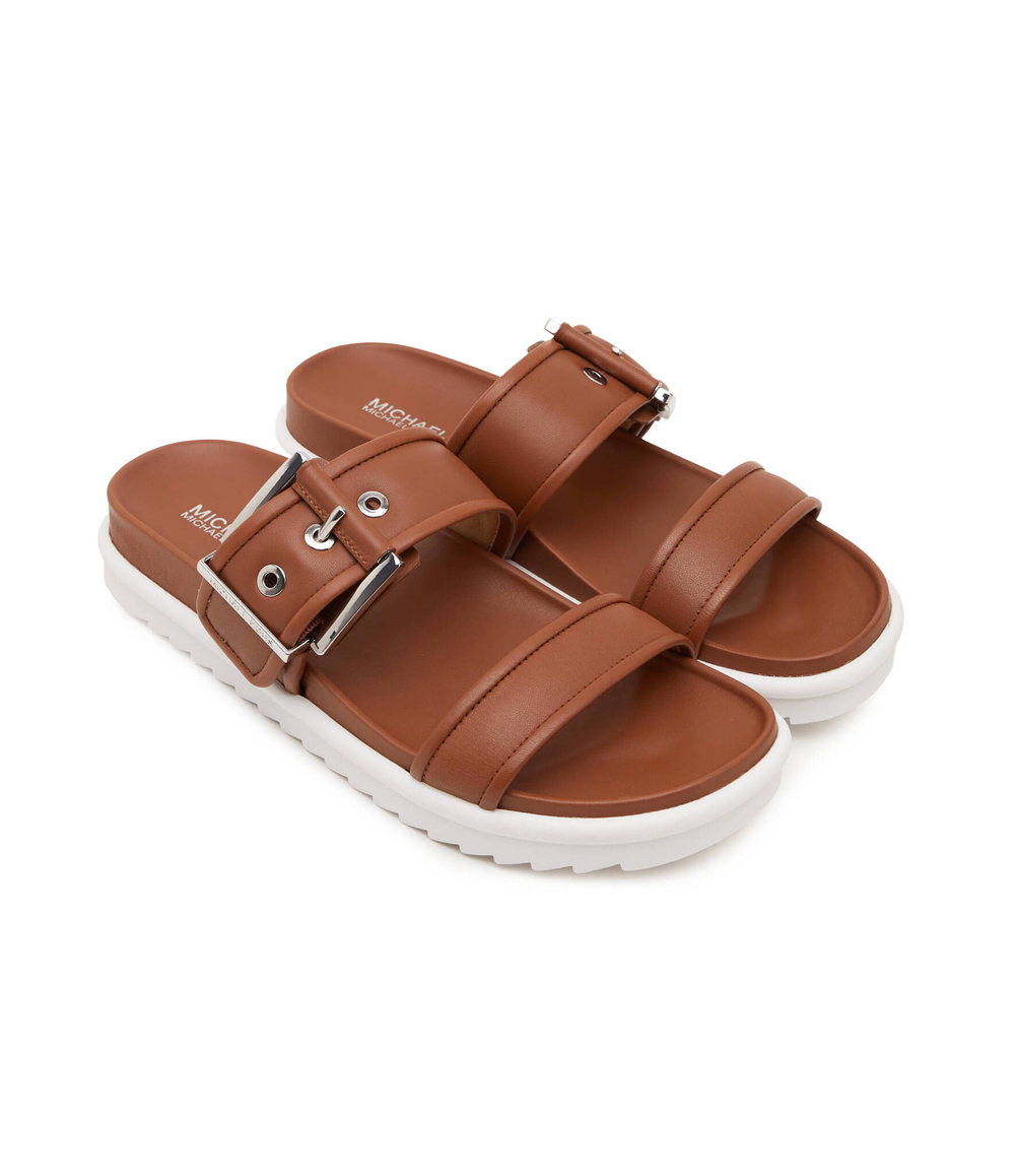 Шлепанцы кожаные colby Michael Kors - коричневый(40S4COFS3L)