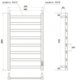Полотенцесушитель электрический Point Атлант PN18848B П8 400x800, диммер справа, черный