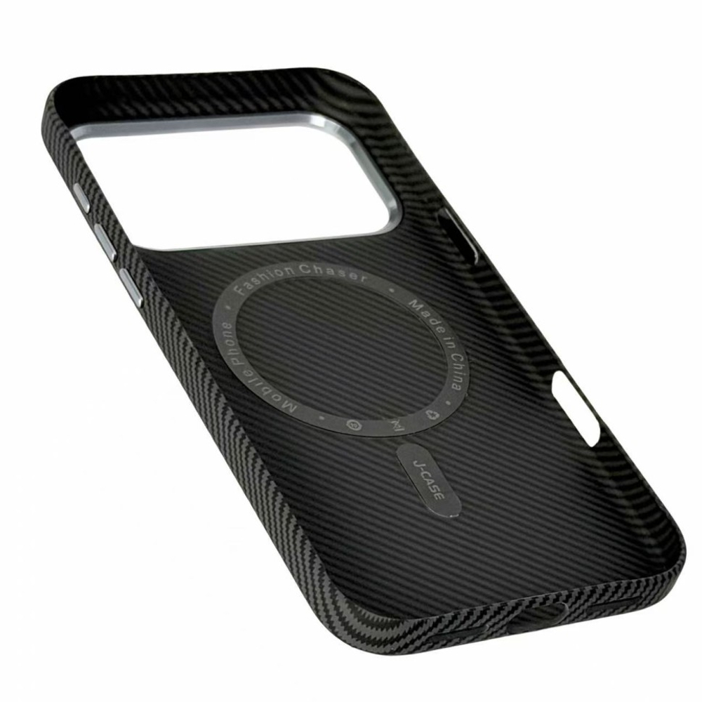 Накладка для i-Phone 17 Pro Max J-Case Carbon Fiber черный