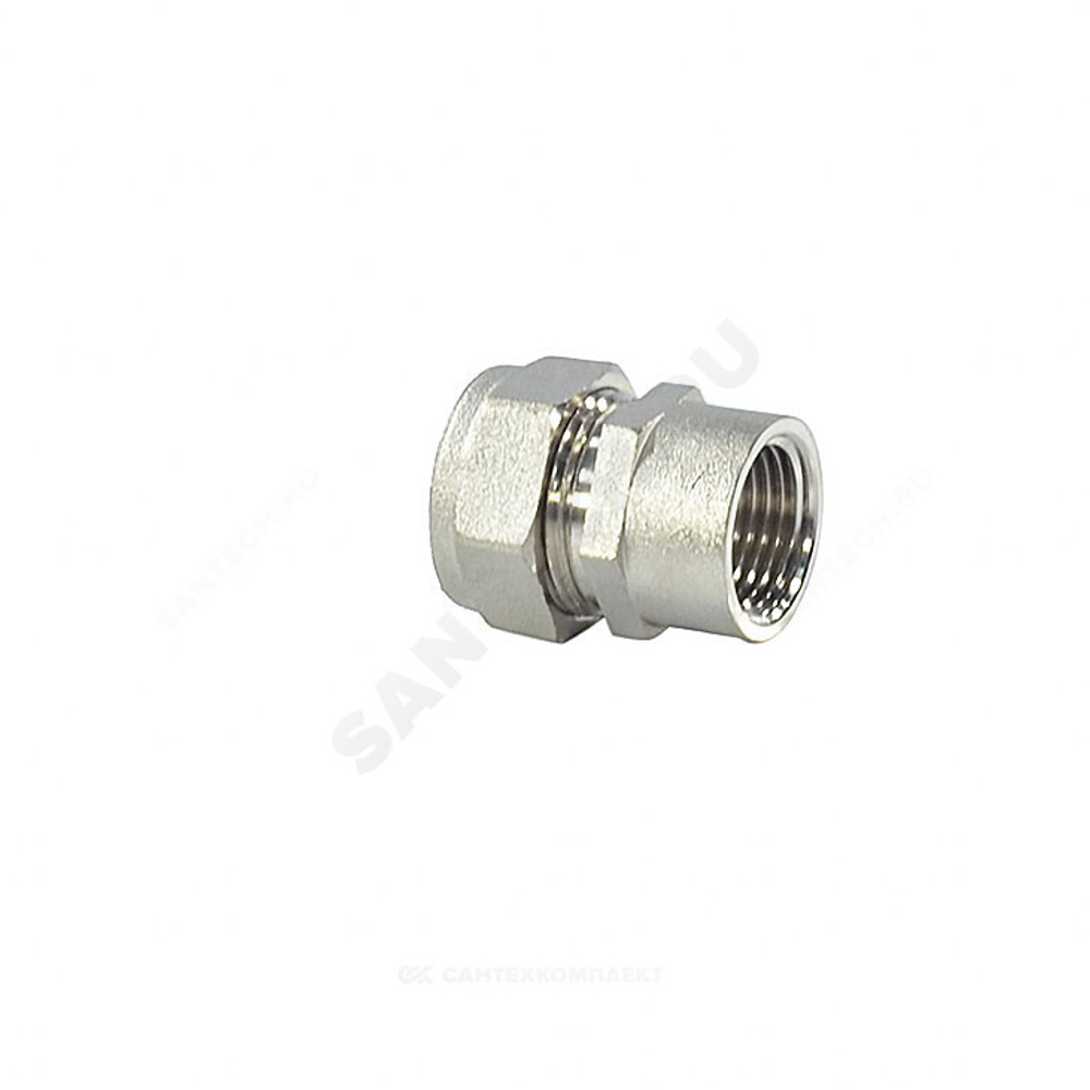 Муфта латунь никель 15Aх1/2" обжим/ВР STAHLMANN SSFL1501/2NEF