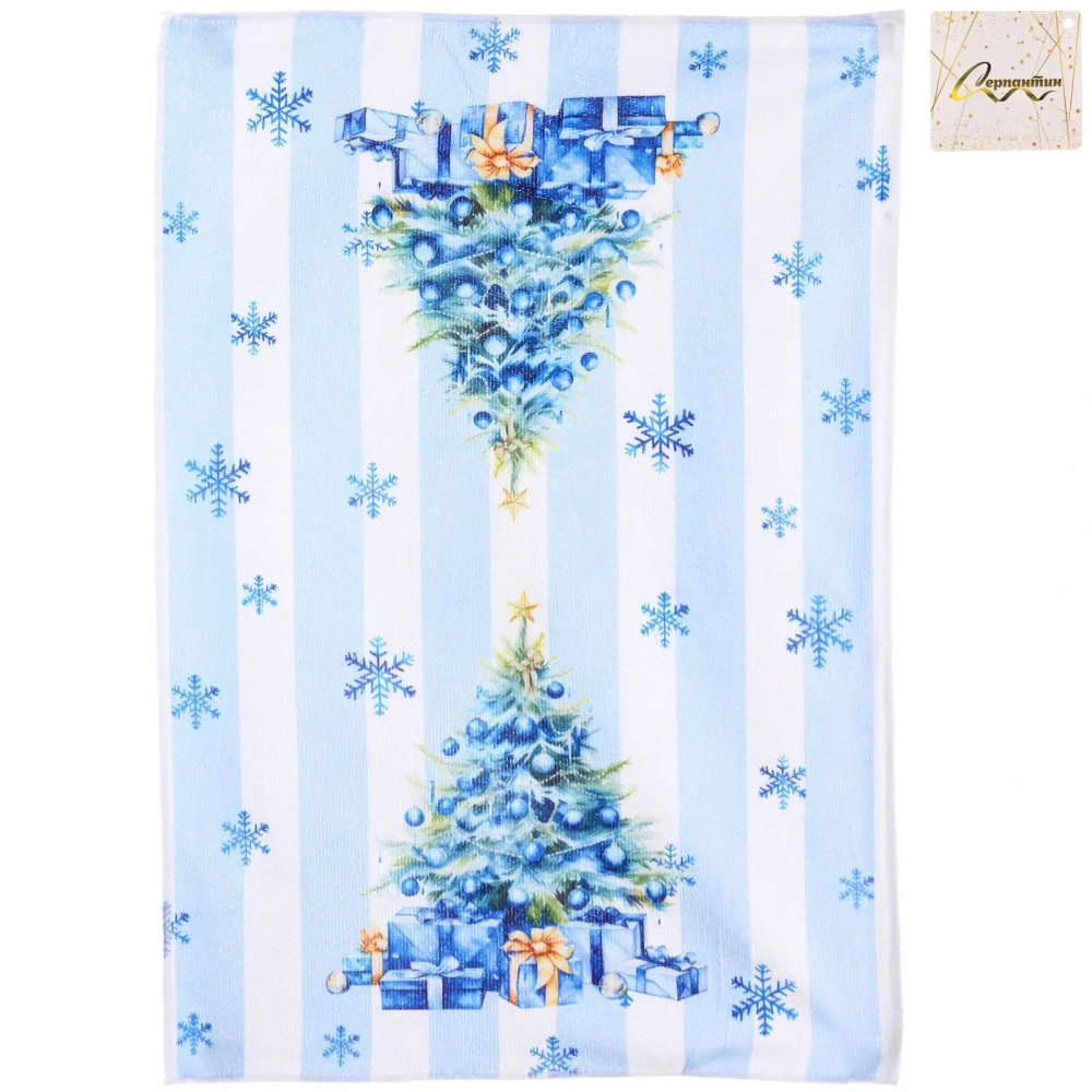 Полотенце кухонное «Winter - Новогодняя Ёлка» 40*57 см, микрофибра 200 гр/м2