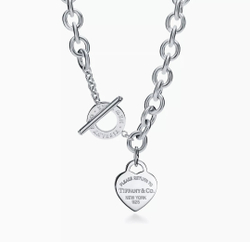 Колье из серебра Tiffany 👑, с сердцем и замком Тогл.