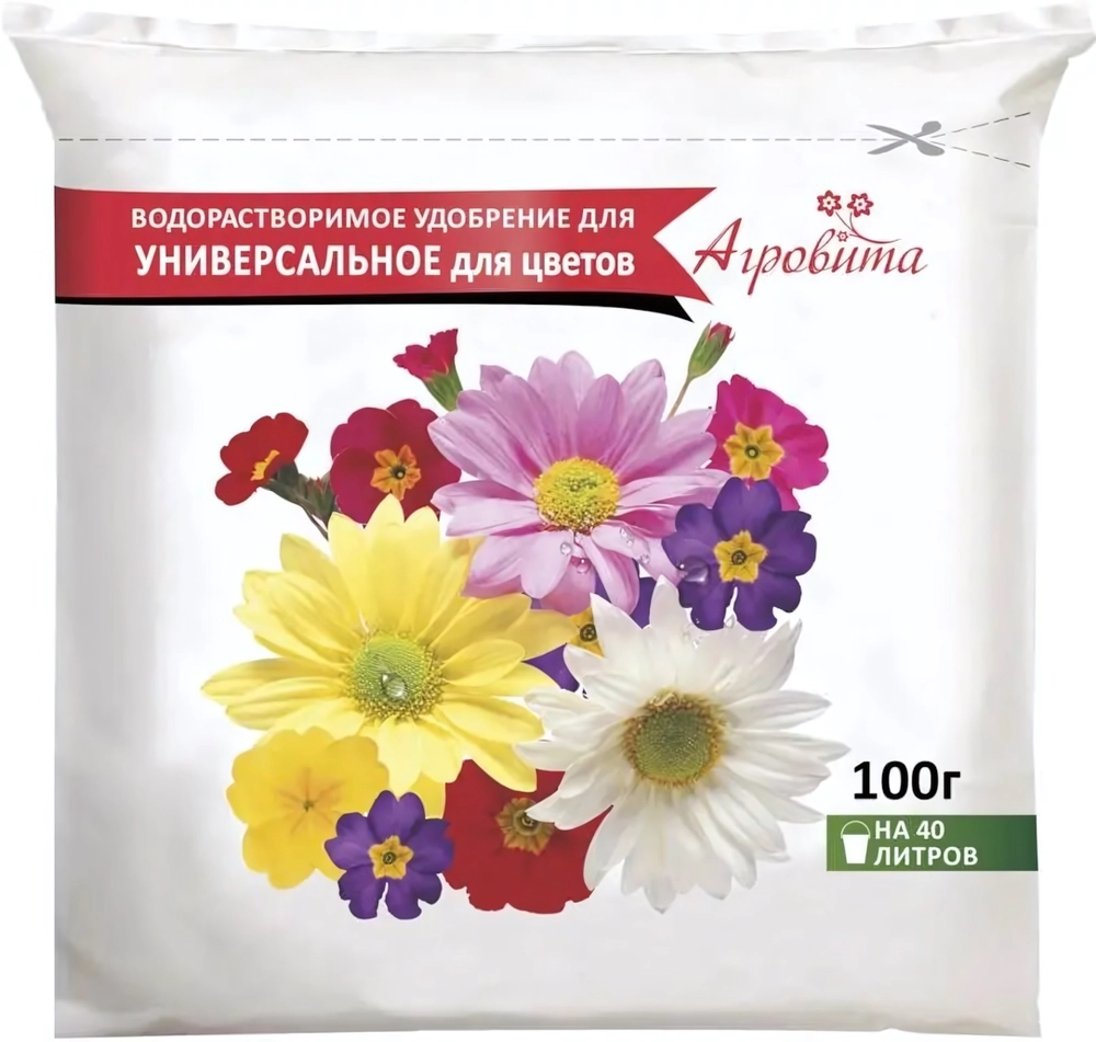 Удобрение Агровита Для Цветов Универсальное 100 Гр.-50Шт. /Уп.