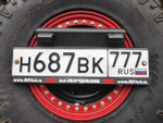 Калитка с фаркопом в штатный задний бампер Toyota Land Cruiser 200 (под штатное колесо) с подсветкой номера РИФ