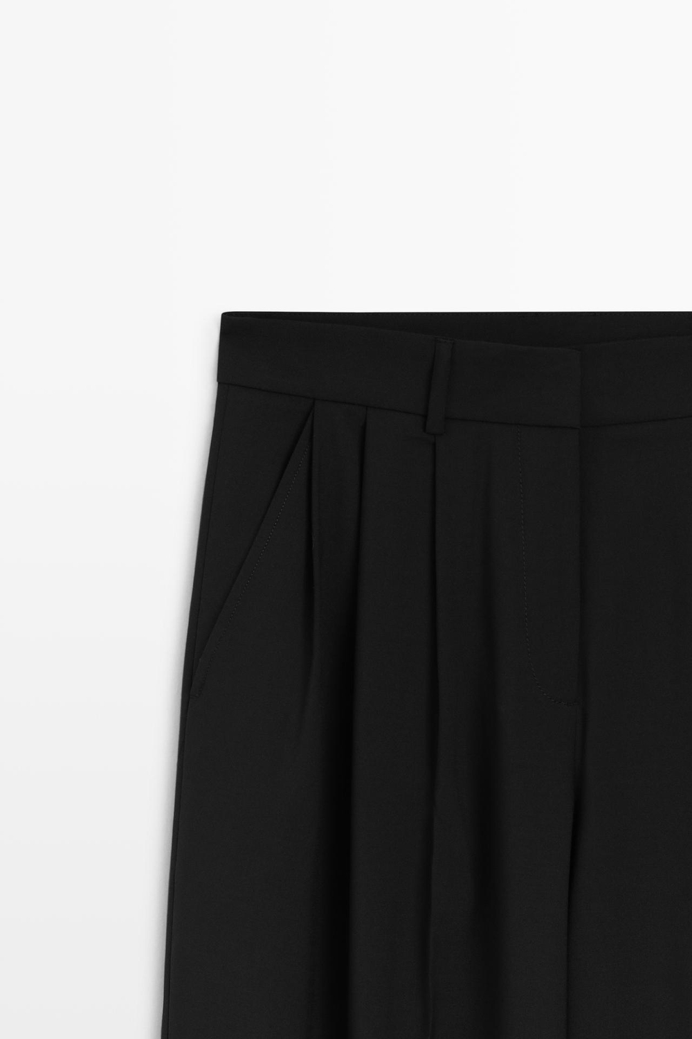 Massimo Dutti Брюки свободного кроя с вытачками, черный