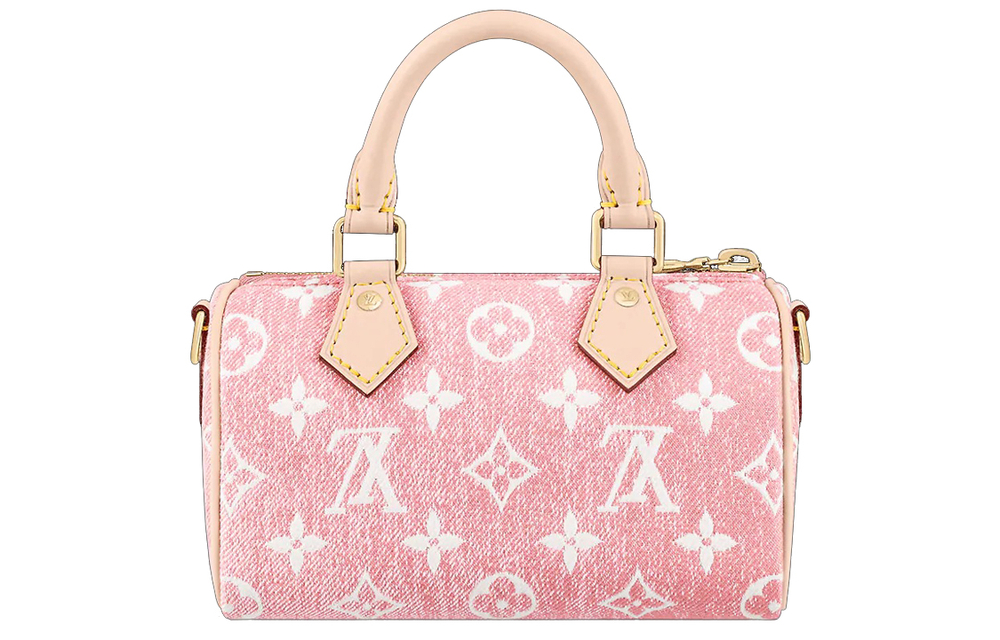 LOUIS VUITTON Nano Speedy Denim Jacquard Pink