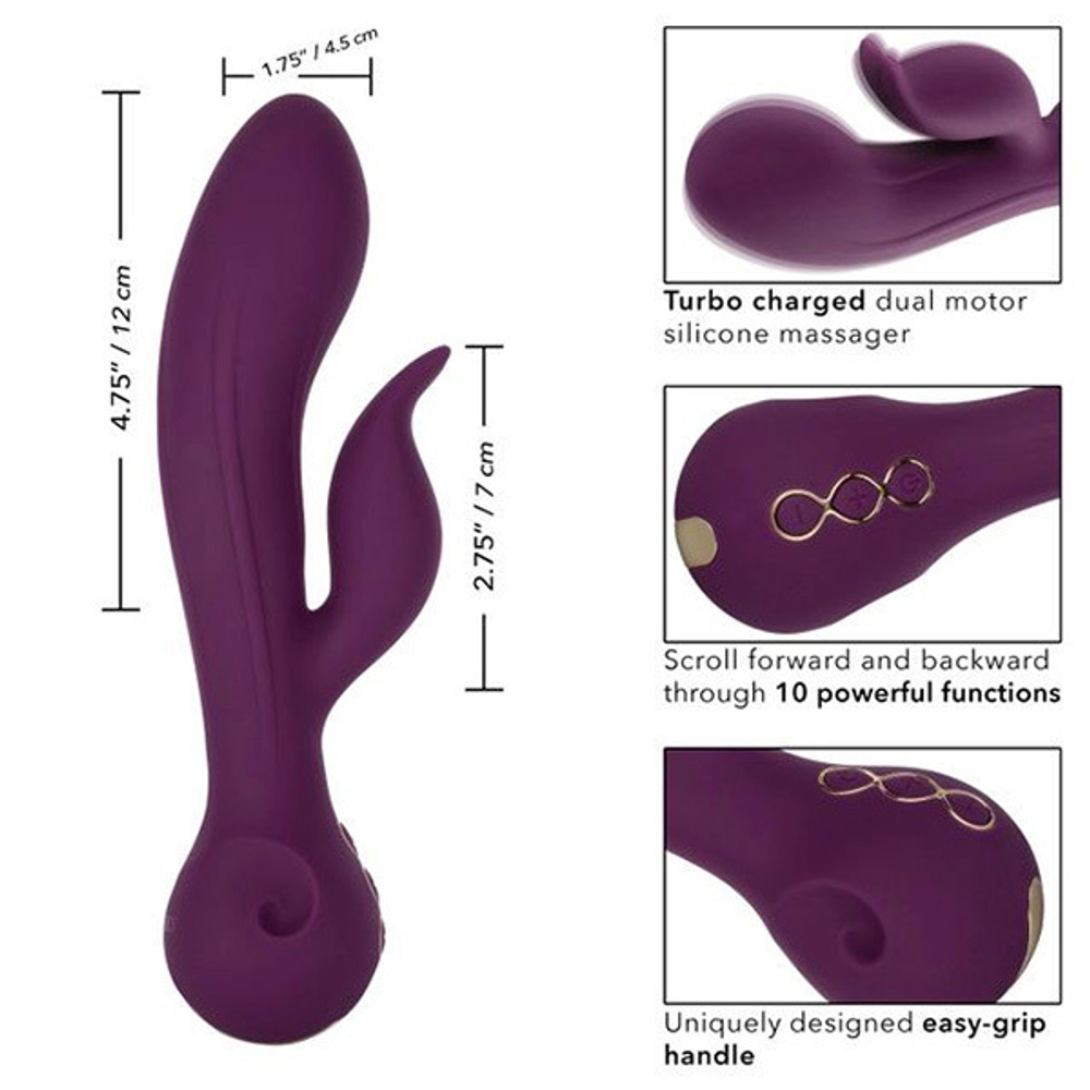 Фиолетовый вибратор-кролик 22,25см California Exotic Novelties Desire SE-4385-15-3