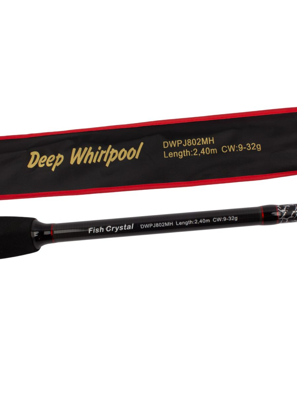 Удилище спиннинговое DEEP WHIRLPOOL, 2 секции, полая верш, длина 2,40 м, тест 9-32 г