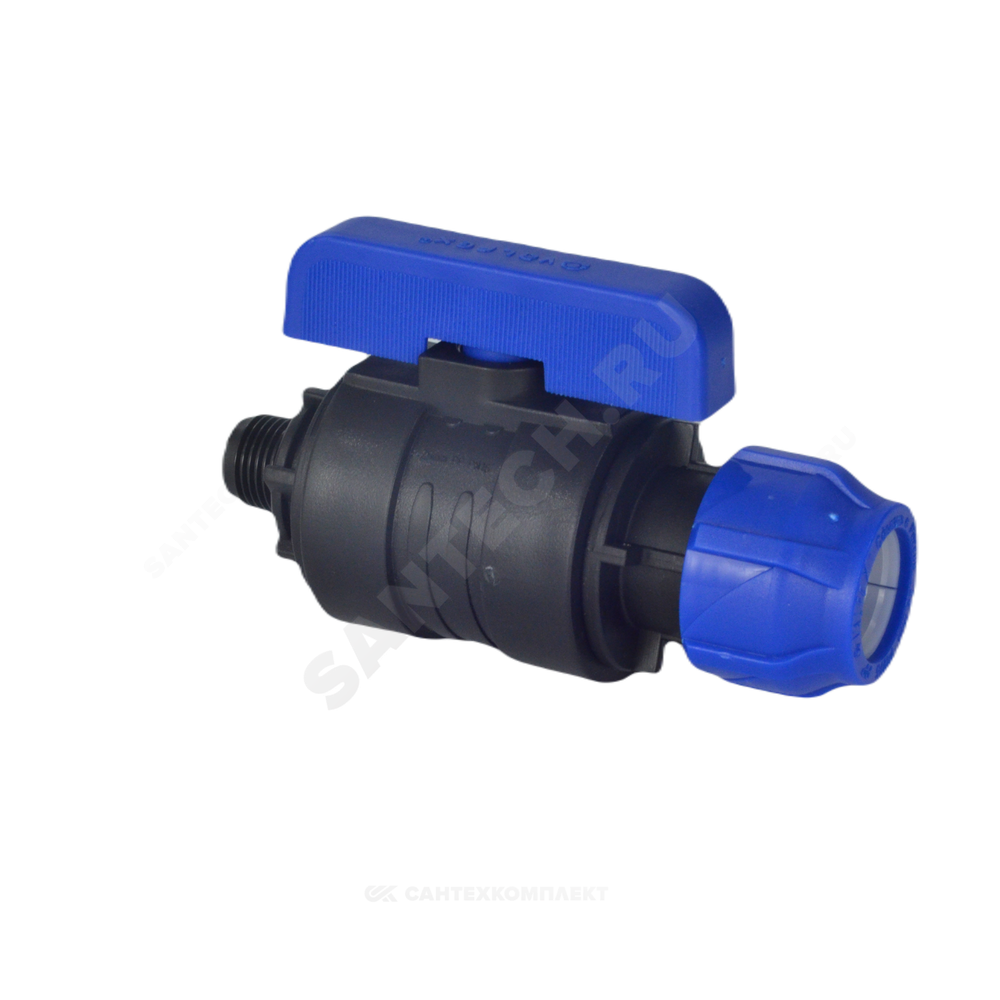 Кран шаровой компрессионный ПЭ Дн 40х1" НР Ру16 VALFEX 1210012640100
