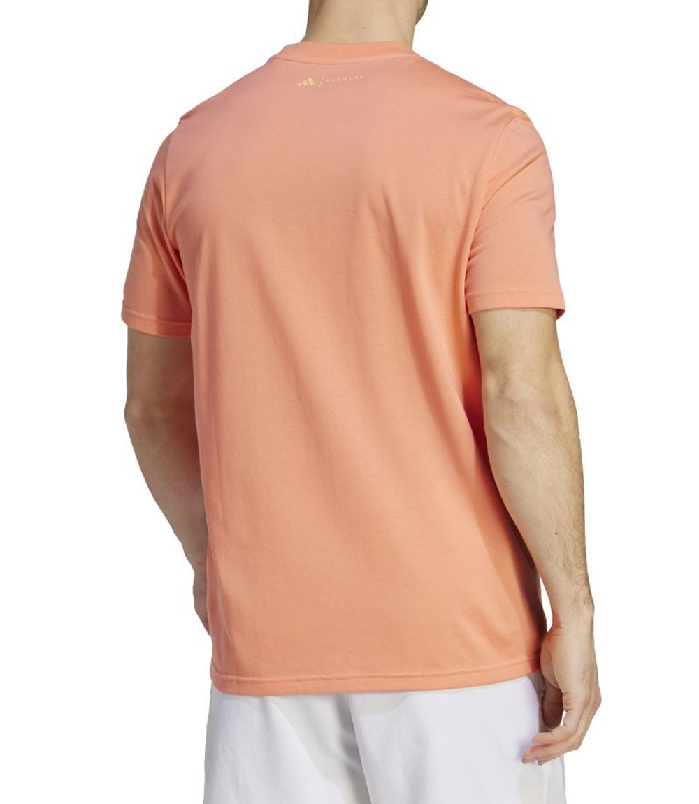Футболка мужская теннисная Adidas Racquet Sun Graphic Tee - coral fusion