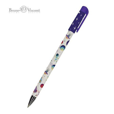 Ручка шариковая 0.5мм синяя "HappyWrite. Космос" (Bruno Visconti)
