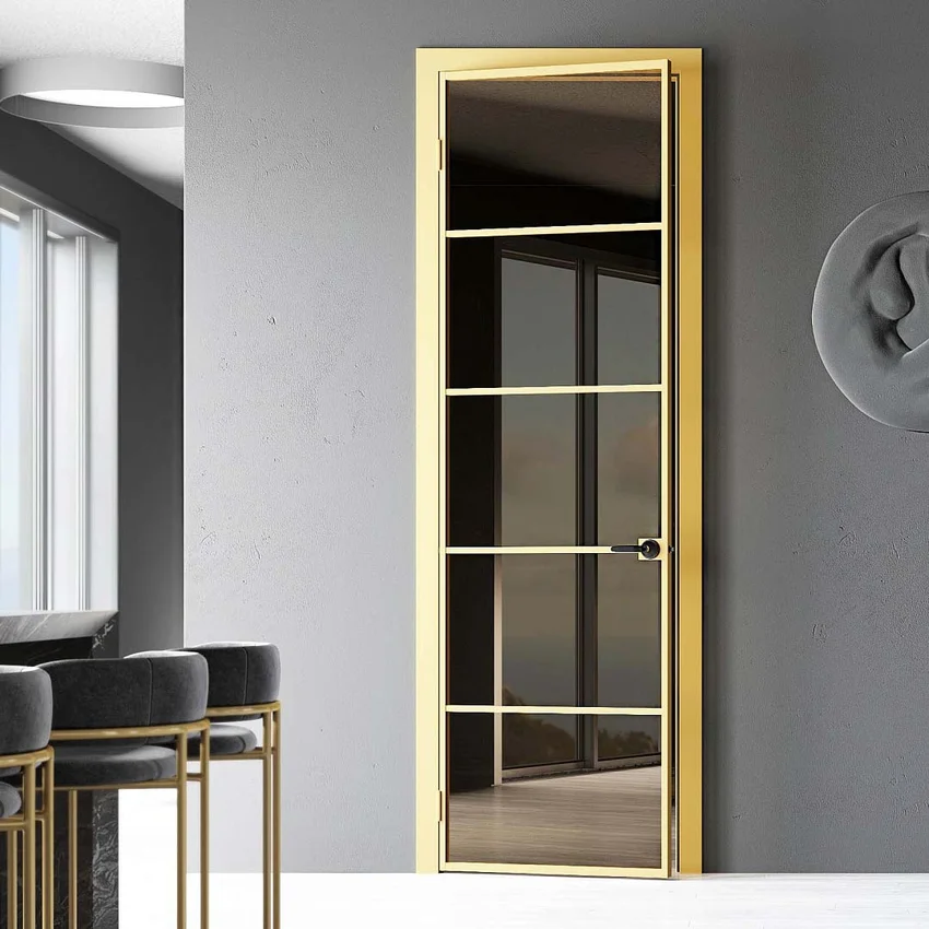 Межкомнатная алюминиевая дверь Loft 6 стекло прозрачное бесцветное