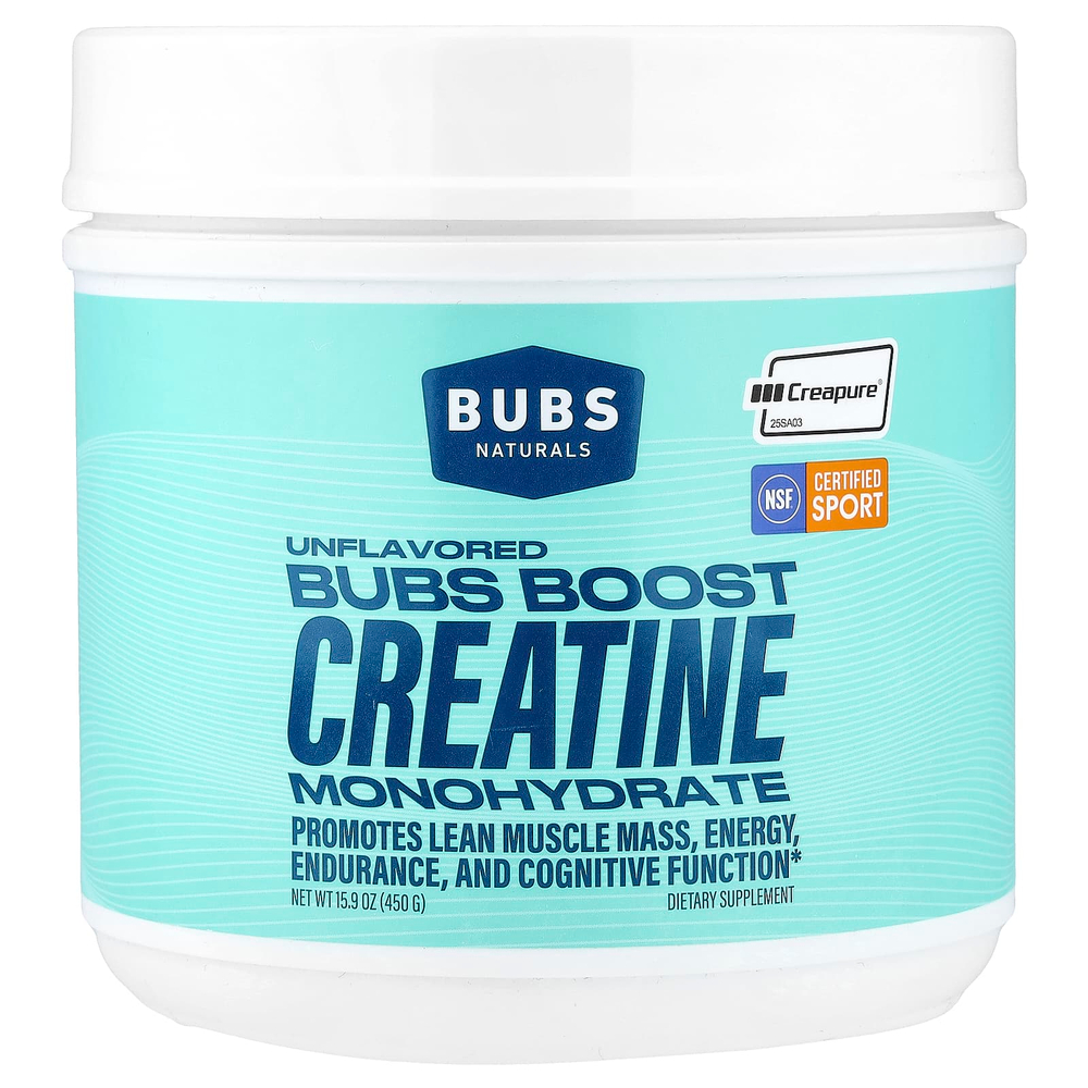 BUBS Naturals, Bubs Boost, моногидрат креатина, без добавок, 450 г (15,9 унции)