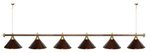 Лампа STARTBILLIARDS 6 пл. (плафоны зеленые,штанга зеленая,фурнитура золото)