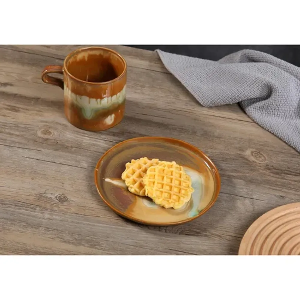 Тарелка d 18,5 см h1,5 см Light Brown Spots Sea Wave Frutti di Mare P.L. [1]