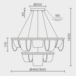 Подвесной cветильник LED4U L7706-800-460 BK