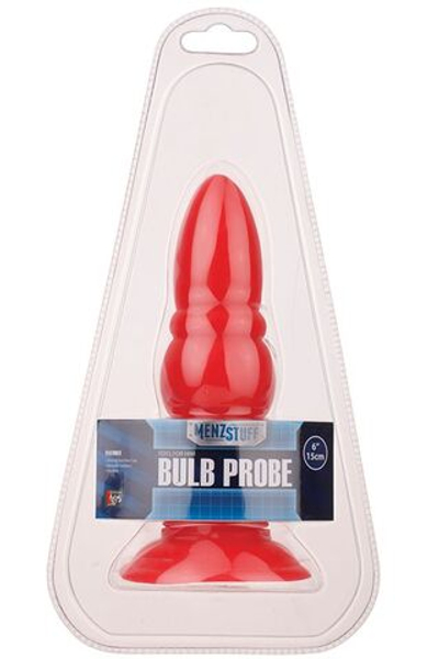 Красная анальная пробка MENZSTUFF BULB PROBE - 15 см. (Цвет: красный)