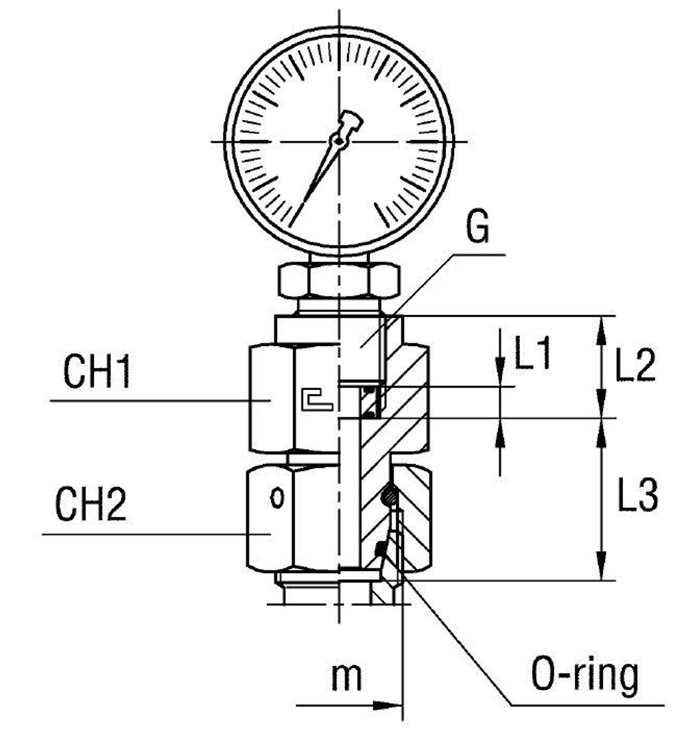 Соединение GCN DL12 18х1.5 - BSP 1/4 (без манометра)