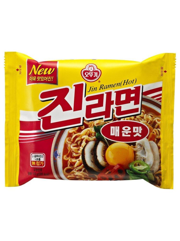 Лапша Джин рамен острая Ottogi Jin Ramen Spicy 120 г 2 шт