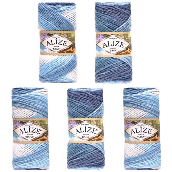 Пряжа Alize (Ализе) Burcum Batik / уп.5 мот. по 100 г, 210м, 1899 секционный A