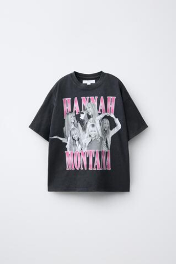 ZARA ФУТБОЛКА HANNAH MONTANA © DISNEY, АНТРАЦИТОВО-СЕРЫЙ