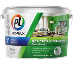 Краска для стен и потолков акриловая Profilux PL- 04А глубокоматовая белая