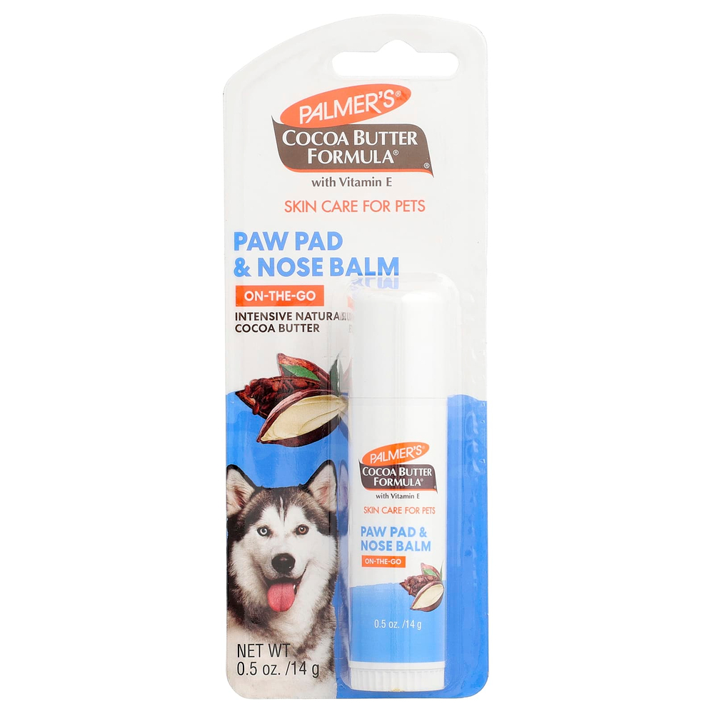 Palmer's for Pets, Cocoa Butter Formula® с витамином E, подушечками для лап и бальзамом для носа, для домашних животных, 14 г (0,5 унции)