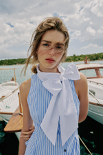 РУБАШКА В ПОЛОСКУ С БАНТОМ И БЕЗ РУКАВОВ — ZARA