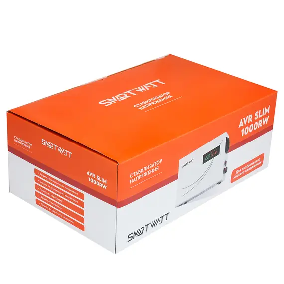 Настенный стабилизатор напряжения 1000 Вт SMARTWATT AVR SLIM 1000RW