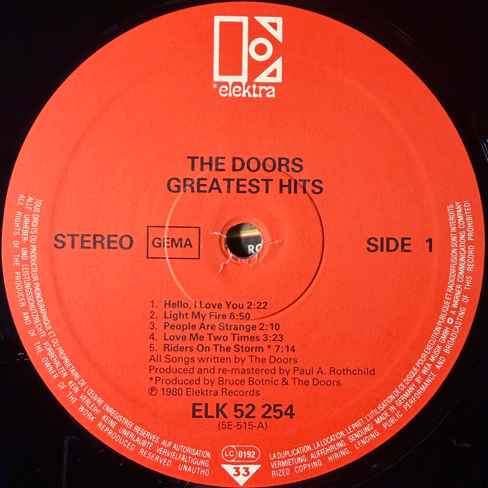 The Doors - Greatest Hits (Германия 1982г.)