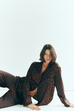 Атласная пижама с контрастным кантом - H&M