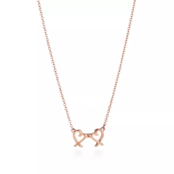 Подвеска из розового золота с бриллиантом, Tiffany💠 два сердца. Paloma Picasso. Единственное в наличии
