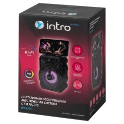 Портативная колонка Intro BRW290 bluetooth беспроводная акустическая черная | Колонки