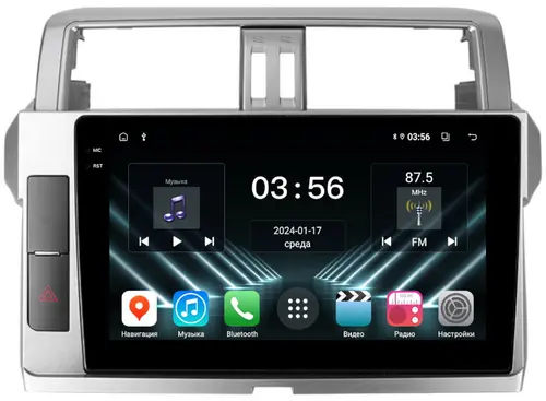 Магнитола для Toyota Land Cruiser Prado 150 2014-2017 (рамка тип 2) - FarCar S280 монитор 10.36" IPS на Android 13, CarPlay