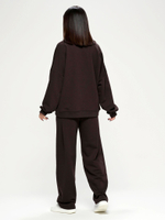 Костюм oversize в стиле спорт шик, коричневый