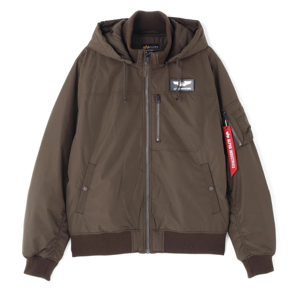 Бомбер Alpha Industries MA-1 Hooded Regular Fit Hickory (Коричневый)