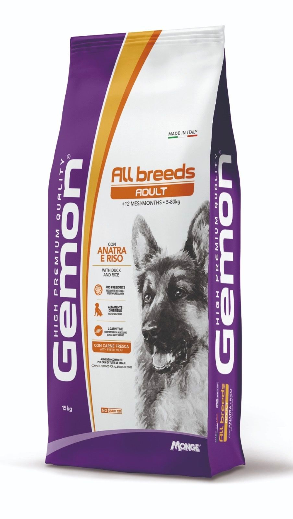 Gemon Dog All Breeds Adult DUCK / RICE корм для взрослых собак всех пород с Уткой и рисом 20кг