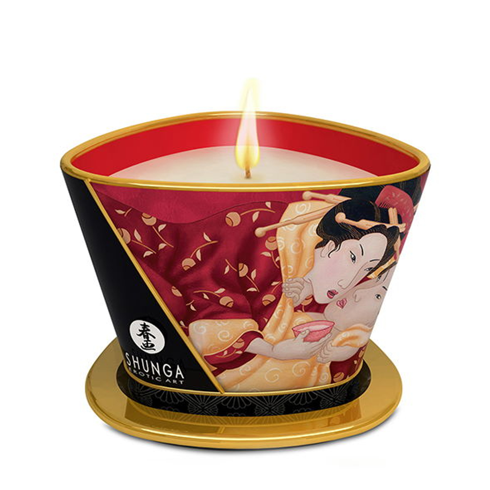 Массажная арома свеча Massage Candle Strawberry Клубничное вино (170 мл)