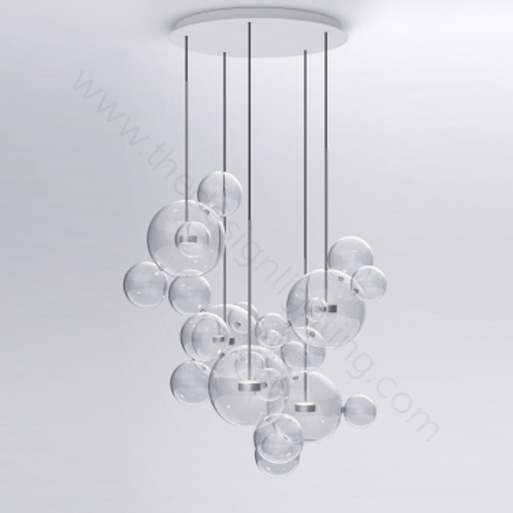 Pendant design lamp   Bolle by Giopato & Coombes (5 lampshades,  Round)