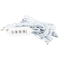 Разветвитель сетевой для линейных светильников ЭРА 4х IEC C5 3pin+timer на 4 точки с таймером 4, 8, 12H 2 м | Аксессуары для фито светильников