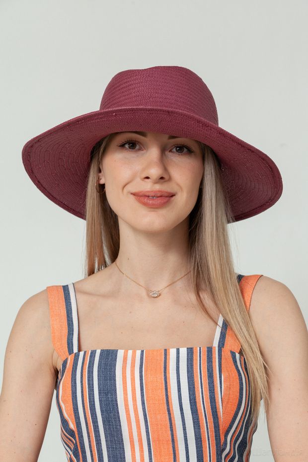 S09-007  Шляпа Kar. (Слива / 56-57 / 30х30х6 / Соломка / 0.3)