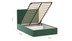 Мягкая кровать Джессика 140 Amigo green (подъемник)