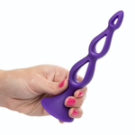 Фиолетовая анальная елочка Silicone Triple Probe - 14,5 см. (Цвет: фиолетовый)