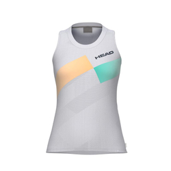 Топ теннисный Head Pro Tank - white/apricot/tourquoise